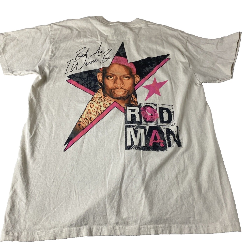Vintage? Dennis Rodman T-Shirt Large Bad As I Wanna Be Rap Tee Rod Man - Picture 2 of 12